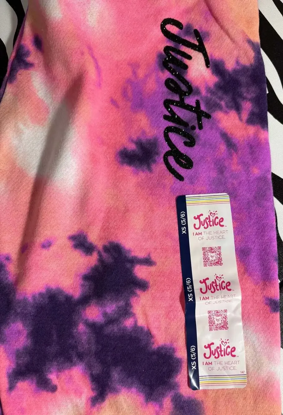 Justice Girls Fleece Tie-Dye Jogger Sweatpants 5/6